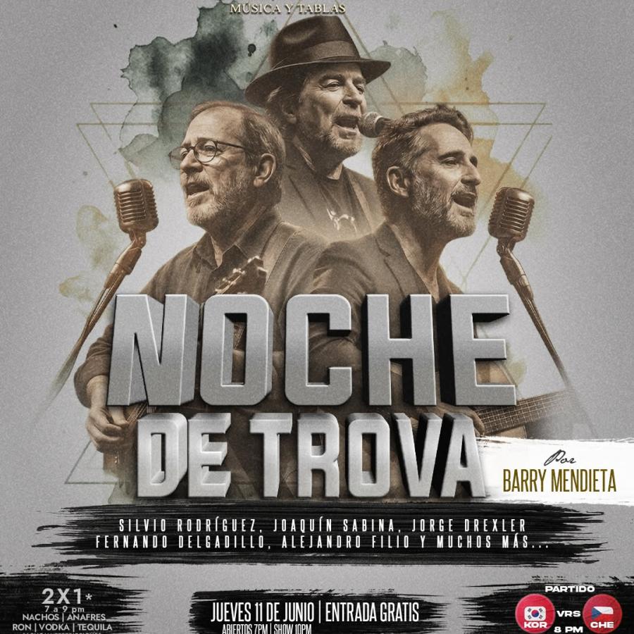 Una noche bohemia, con trova, fútbol y buenas promociones