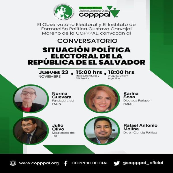 COPPPAL: Conversatorio “Situación política electoral de la República de El Salvador” 