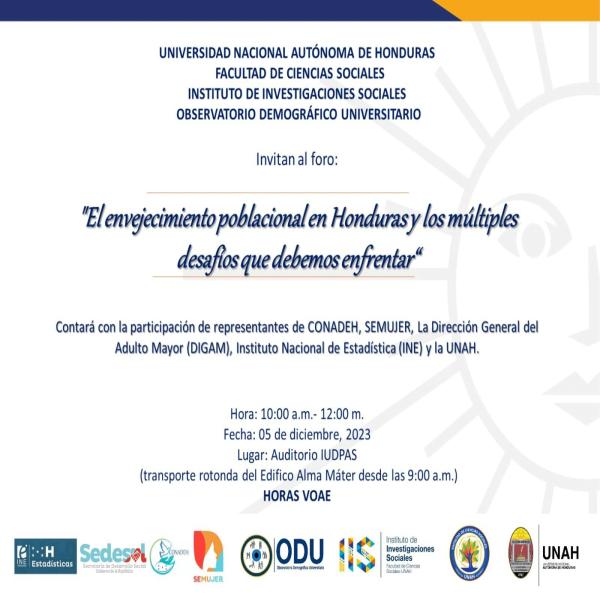 Foro “El envejecimiento poblacional en Honduras y los múltiples desafíos que debemos enfrentar”