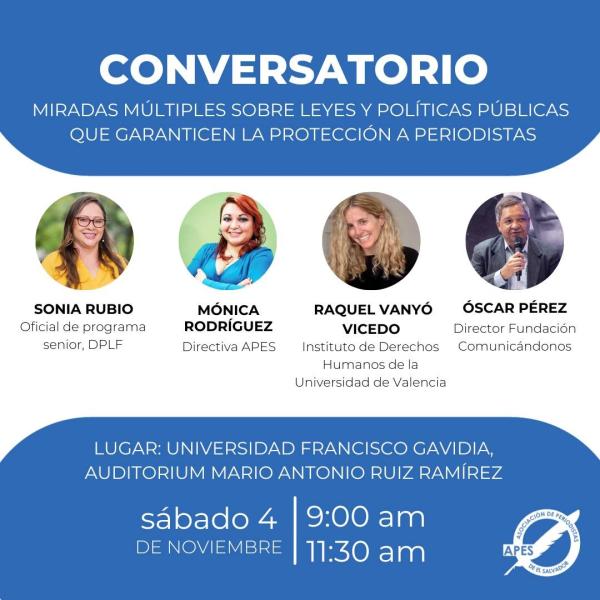 Conversatorio: Miradas múltiples sobre leyes y políticas públicas que garanticen la protección a periodistas 