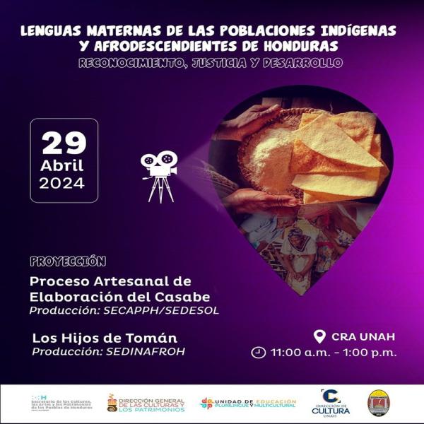 Proyección especial del vídeo "Proceso Artesanal de Elaboración del Casabe" 