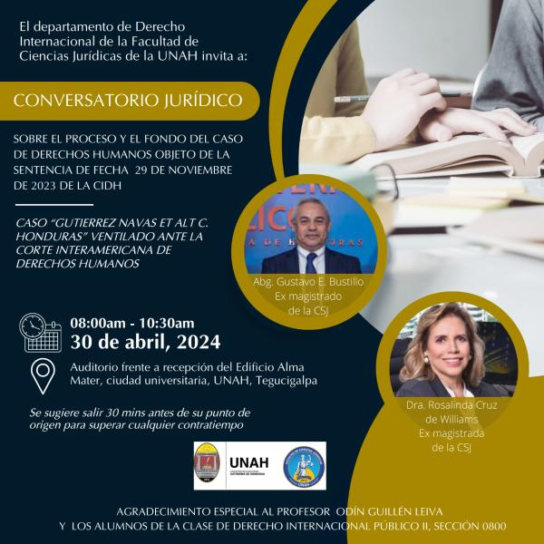 Conversatorio Jurídico: Proceso y el fondo del caso de DDHH objeto de la sentencia del 29 nov 2023 de la CIDH 