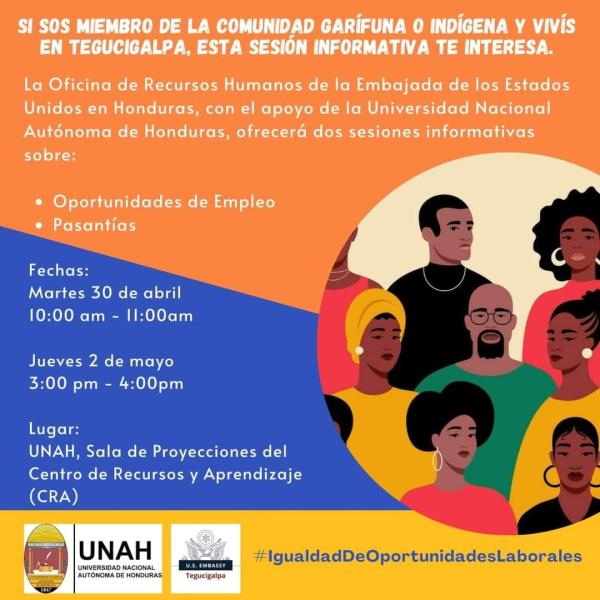 Sesiones informativas sobre oportunidades de empleo para la comunidad garífuna 
