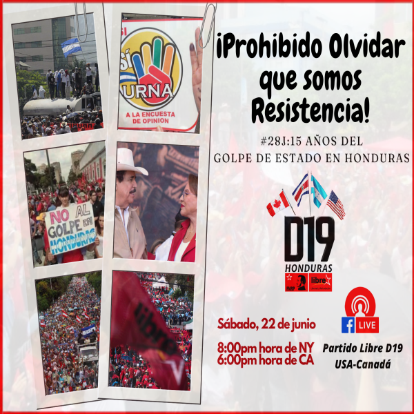 Foro virtual: ¡Prohibido olvidar que somos resistencia! 28J: 15 años del golpe de Estado en Honduras