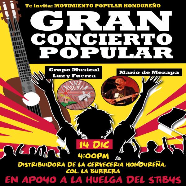 Gran Concierto Popular en apoyo a la huelga del STIBYS 
