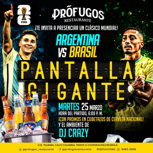 El clásico Argentina vs Brasil en pantalla gigante 