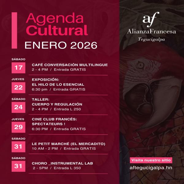 Alianza Francesa: Agenda Cultural Enero 2026